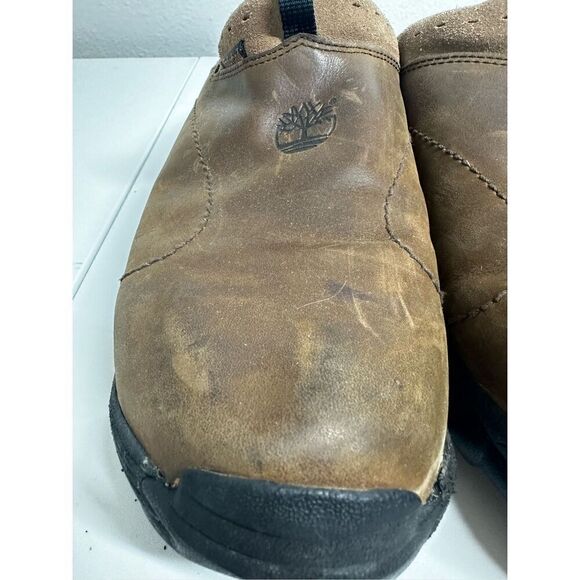 Timberland Trek Travel ACT Slip-On Loafers Mules Brown Leather Sz 11,5 M Slides - Picture 4 of 14